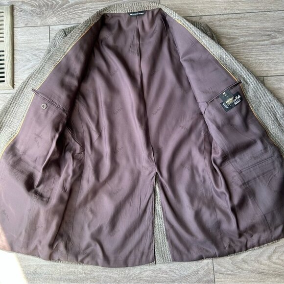 Vintage  Hyde Park Moores Union Made Striped Wool Silk Blend Blazer - Picture 8 of 15